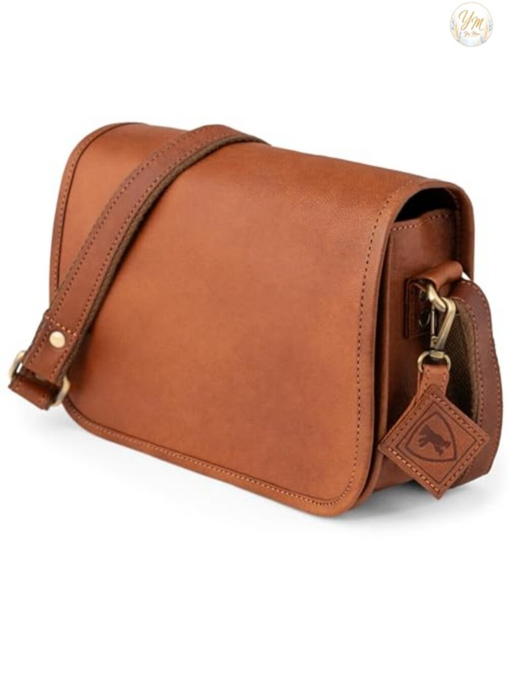 Vegetable-Tanned Leather Crossbody Purse with Adjustable Strap